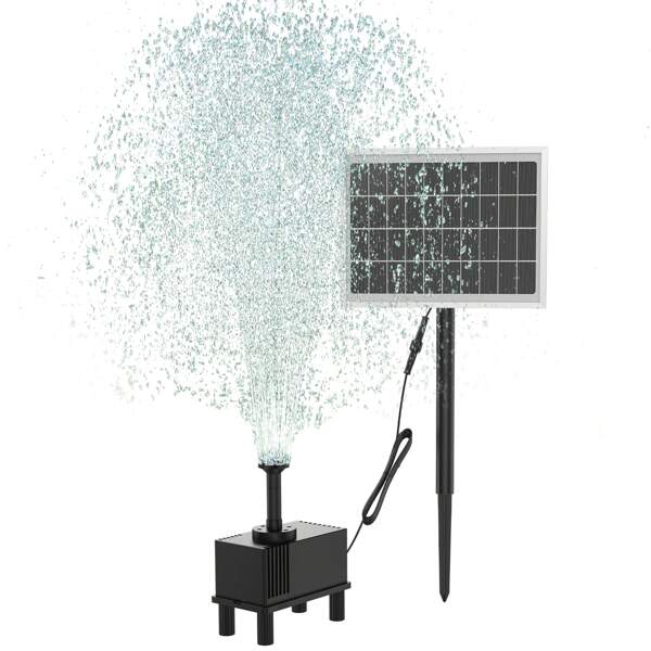 Froadp Froadp Solarna fontanna Solarna pompa stawowa z panelem słonecznym Pompa słoneczna i dysze wodne Solarna pompa wodna Fontanna stawowa do stawu ogrodowego