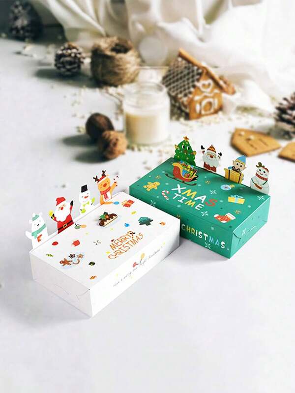 5/8/10pcs,Christmas Cute Three-Dimensional Animal Party Gift Box Christmas Candy Folding Gift Box, Christmas-Themed Party Companion Gift Box