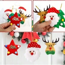 Đồ trang trí Giáng sinh Tuần lộc Người tuyết Cây thông Noel Cảnh trang trí, Hoạt hình Ông già Noel Nhồi bông Ngôi sao năm cánh Đồ trang trí treo nhỏ, Đồ trang trí treo Ông già Noel, Trang trí nhà cửa - Nhiều màu - Xem 3