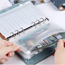 A6 Faux Leather Button Closure Loose Leaf Binder With Cash Envelope Pockets & Replacement Storage Bag, Ideal For Budgeting And Saving In Daily Life Or Traveling, For Planners And Money Savers, Including Notebook Inserts Back To School,Back To School,School Supplies,Savings Plan,Biweekly Savings Plan,10000 Savings Plan,Savings Strategy