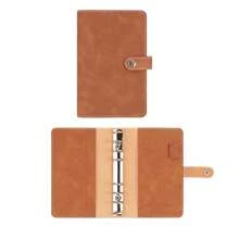 A6 Faux Leather Button Closure Loose Leaf Binder With Cash Envelope Pockets & Replacement Storage Bag, Ideal For Budgeting And Saving In Daily Life Or Traveling, For Planners And Money Savers, Including Notebook Inserts Back To School,Back To School,School Supplies,Savings Plan,Biweekly Savings Plan,10000 Savings Plan,Savings Strategy