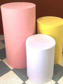 Cylinder Trio Cover Kit Easy Dress Party Decoration - Various Colors - TRẮNG - VÀNG - HỒNG - Xem 2