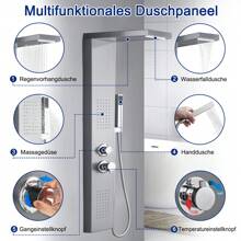 Froadp Shower Column Stainless Steel Shower System Rainfall Shower With Shower Head, Hand Shower, Massage Jets For Shower And Bath - Silver - View 2