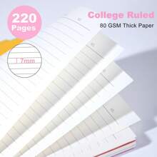 5 Subject Notebook College Ruled Spiral Notebook 5x7 With Divider Tabs, 220 Pages Lined Spiral Notebook For Women, Small Notebook For Work, A5 Spiral Notebook For Note Taking, School,Cover Number 5 Random Color - Multicolor - View 3