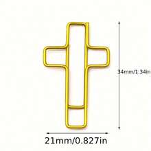 15/30/50Pcs High-Quality Cross Shaped Paper Clips With Metal Coating - Office Supplies, Paper Clips, File Holders, Bookmark Holders, Multi-Color - Multicolor - View 2