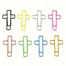 15/30/50Pcs High-Quality Cross Shaped Paper Clips With Metal Coating - Office Supplies, Paper Clips, File Holders, Bookmark Holders, Multi-Color - Multicolor - View 3