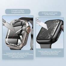 Screen Protector Cover Compatible With Apple Watch 46mm 42mm 44mm 45mm 40mm 41mm Hard PC Front Rear Bumper Case Compatible With Apple Watch 10 9 8 7 6 5 4 Change To Ultra