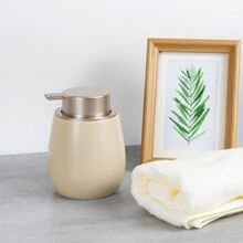 1个400毫升陶瓷手动按压式皂液器 - 宽口可重复灌装台面瓶，适用于洗手液、洗发水、润肤露 - 高品质，适用于浴室、厨房和酒店，无需用电 - 彩色 - 查看 10