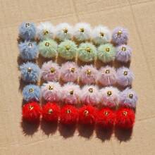 10Pcs 1.5cm Imitation Mink Hair FurPompones Balls 15mm DIY Pom Pom Craft Supplies Earrings Pendant Embellishments Hair Accessories Pompoms Material - Multicolor - View 6
