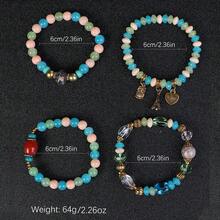 4pcs Colorful Beaded Bracelet - Multicolor - View 2
