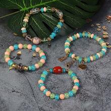 4pcs Colorful Beaded Bracelet - Multicolor - View 3