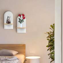 1 Stück Boho Regal Wanddekoration, bohemische Schwebende Regale für Schlafzimmer Wohnzimmer ästhetischer hängender Regalbogen, moderner Wandkerzenhalter, Heimdekoration, Raumdekoration, Wanddekoration