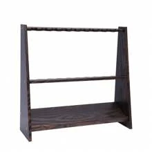 ZhdnBhnos LINSIE Billiard Cue Rack Wooden Pool Stick Stand Cue Holder Billiards Club 10 Holes Pool Stick Holder Floor Standing Golf Clubs Billiard Rods Bracket Shelf The Best Gift/Present For Family&Friends Happy Christmas - Brown - View 9