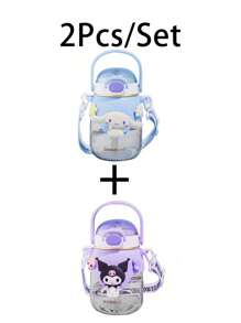 Sanrio Christmas Decoration 1Pc 820ml Large Capacity Water Bottle Portable Straw Water Cup Outdoor Sports Fitness Gift (Some Parts May Be Random),Cinnamoroll,Kuromi,Hello Kitty