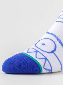 1双男女通用船袜，街头时尚滑板、篮球、嘻哈香蕉和水果图案，新奇有趣疯狂袜子 - 彩色 - 查看 5