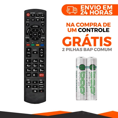 Controle Para Tv Panasonic Com Pilhas Pronta Entrega Brasil Novo