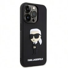 Karl Lagerfeld Funda con Diseño 3D para iPhone 15 Pro Max en Color Negro - Negro - Ver 4
