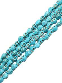 beadia 6/8/10 毫米骷髅形白纹石绿松石散珠适用于制作珠宝 DIY 手链和项链