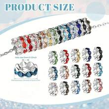 30 件 12 毫米混色波浪水晶珠隔珠适用于 DIY 珠宝制作笔手链工艺配件 - 浪邊鑽圈 - 查看 4