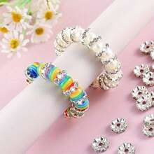 30 件 12 毫米混色波浪水晶珠隔珠适用于 DIY 珠宝制作笔手链工艺配件 - 浪邊鑽圈 - 查看 7