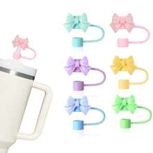 Bow Straw Hat Silicone Straw Lid Cup Cover, Suitable For 30&40oz Insulated Tumblers, Reusable Straw, Cute Straw Head Cover, Party Use - Multicolor - View 13