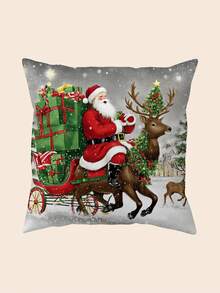 4 vỏ gối polyester nhung ngắn phong cách Giáng sinh mới, vỏ gối sofa - Nhiều màu - Xem 7