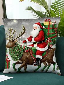 4 vỏ gối polyester nhung ngắn phong cách Giáng sinh mới, vỏ gối sofa - Nhiều màu - Xem 8