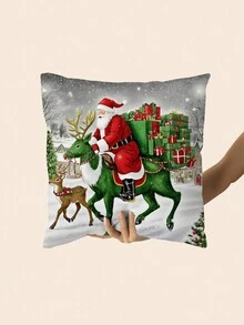 4 vỏ gối polyester nhung ngắn phong cách Giáng sinh mới, vỏ gối sofa - Nhiều màu - Xem 5
