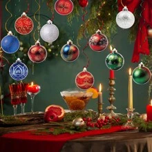 12 pezzi Decorazioni natalizie appese a soffitto (articoli di carta) Fette di palline di Natale Decorazioni a spirale ritagliate per feste di Natale, portico, casa interna ed esterna, forniture e decorazioni natalizie - Multicolore - Visualizzare 6