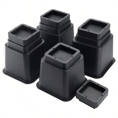 BTSD-home Bed Risers Heavy Duty Furniture Risers Bed Frame Risers For Table, Desk,Chair Black