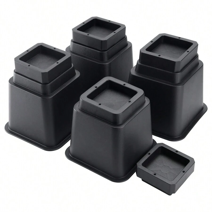 BTSD-home Bed Risers Heavy Duty Furniture Risers Bed Frame Risers For Table, Desk,Chair Black