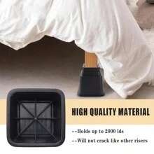 BTSD-home Bed Risers Heavy Duty Furniture Risers Bed Frame Risers For Table, Desk,Chair Black