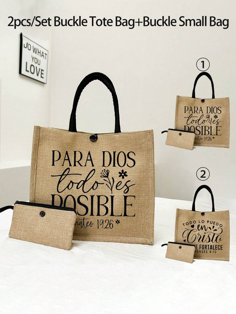 Tặng kèm túi vải tote in hình Thiên Chúa giáo và túi khóa, túi vải tote in hình Chúa Jesus trong Kinh thánh cổ điển, quà tặng Thiên Chúa giáo, túi xách vải lanh bền đẹp, phong cách đơn giản, sức chứa lớn, thích hợp cho các buổi dã ngoại ngoài trời, tụ họp, du lịch và mua sắm. - Màu Khaki - Xem 1