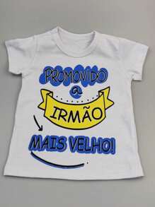 Children's T-Shirt Promoted Big Brother 100% Suedine - trắng - Xem 3