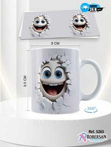 Personalized Different Porcelain Coffee Mugs 3D Faces 5265 - trắng - Xem 3