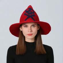 1 Pc Halloween Knit Hat Vintage Wool Witch Hat Dress Up Party Holiday Decoration Masquerade Hat