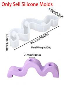 1PC Wavy Shaped Candlestick Holder Epoxy Resin Mold Line S-Shaped Candlestick Casting Silicone Mold Home Decoration DIY Handmade Craft Tool