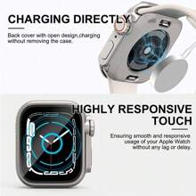 Screen Protector Cover Compatible With Apple Watch 46mm 42mm 44mm 45mm 40mm 41mm Hard PC Front Rear Bumper Case Compatible With Apple Watch 10 9 8 7 6 5 4 Change To Ultra