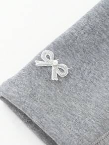 Balabala 年轻女孩打底裤蝴蝶结裤 - 灰色 - 查看 5