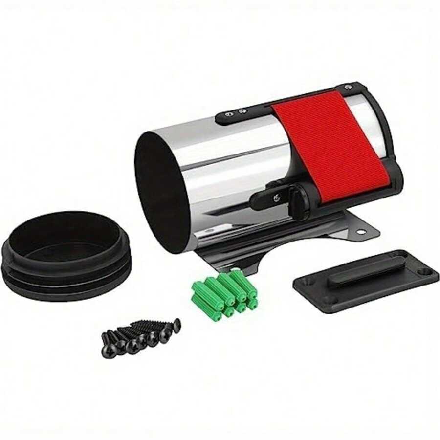 Queue Barrier Belt 5M Wall Mounted Retractable Red Security Belt Rope Barrier With Stainless Steel Support For Outdoor Ribbon Control Crowd