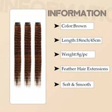 3pcs/Set Synthetic Hair Clip-In Extensions, Long Straight Colorful Zebra Feather Design, For Women, Halloween Costume, Daily Wear, Party