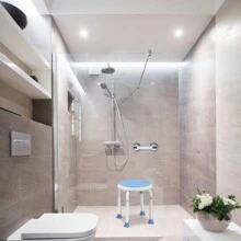 Froadp 360° Swivel Shower Chair Modern Adjustable Height 37-53cm With Non-Slip Rubber Feet Shower Aid Portable Shower Seat Max Load: 136kg - With Handle - View 7