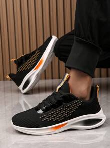 Men's Fashion Fishscale Knitted Mesh Sports Running Shoes - Extremely Comfortable, Highly Breathable, Non-Slip Soles - Lace-Up Athletic Shoes For Outdoor Adventure And Active Lifestyle