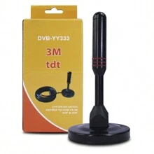 Antena Tdt Dvb-t2 Televisión Digital Terrestre 3 Mt 30 Dbi - Negro - Ver 1