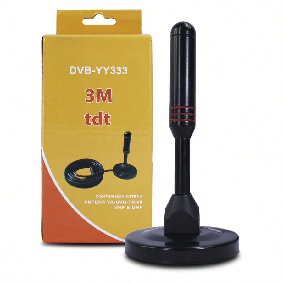 Antena Tdt Dvb-t2 Televisión Digital Terrestre 3 Mt 30 Dbi - Negro - Ver 1