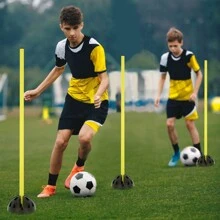 Froadp Jump Bar Set, Training Bars For Fitness, Jumping Power, Dribbling And Agility (15 Bars - 100cm, 10 X Bases, 10 Clips) - Yellow - View 3