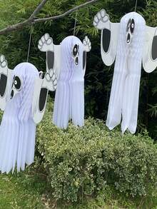 1个幽灵纸质挂饰，3D灯笼装饰，幽灵挂件