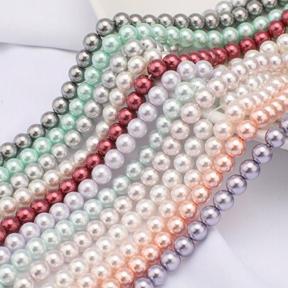 4/6/8/10/12mm White Faux Pearl Beads For DIY Necklace Handmade Jewelry Accessories, Straight Hole, Wholesale From Pearl Factory