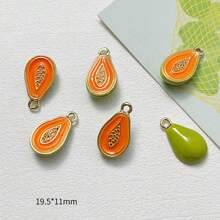 5/Pcs Random Mixed Color Alloy 3D Fruit Pendant DIY For Earrings, Bracelets, Keychains, Bag Charms, Pendant Accessories - Multicolor - View 36