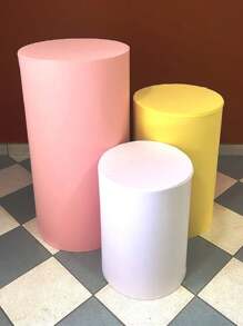 Cylinder Trio Cover Kit Easy Dress Party Decoration - Various Colors - TRẮNG - VÀNG - HỒNG - Xem 1